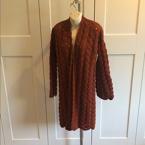 Elegant Rust Knit Cardigan